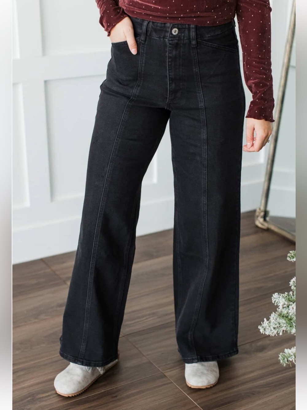 MICA DENIM WIDE LEG JEANS- VICKY WASH size 28